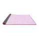 Sideview of Solid Pink Modern Rug, con1956pnk