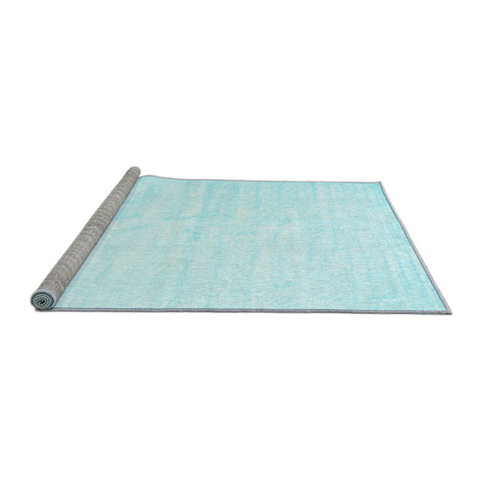 Sideview of Machine Washable Solid Light Blue Modern Rug, wshcon1956lblu