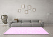 Machine Washable Solid Pink Modern Rug in a Living Room, wshcon1956pnk