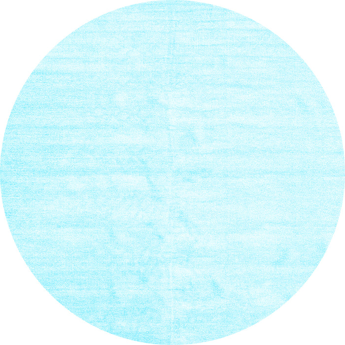 Round Machine Washable Solid Light Blue Modern Rug, wshcon1956lblu