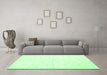 Machine Washable Solid Green Modern Area Rugs in a Living Room,, wshcon1956grn