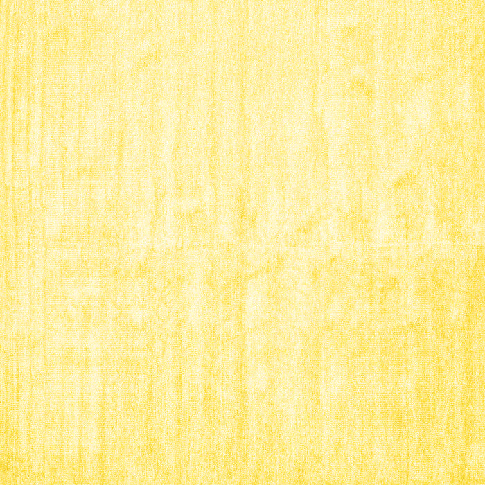 Square Machine Washable Solid Yellow Modern Rug, wshcon1956yw