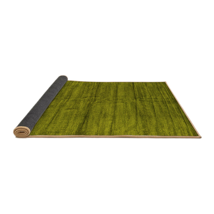 Sideview of Abstract Yellow Contemporary Rug, con1957yw