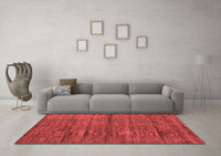 Machine Washable Abstract Red Contemporary Rug, wshcon1957red