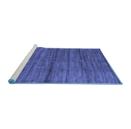 Sideview of Machine Washable Abstract Blue Contemporary Rug, wshcon1957blu