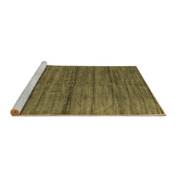 Sideview of Machine Washable Abstract Brown Contemporary Rug, wshcon1957brn