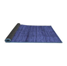 Sideview of Abstract Blue Contemporary Rug, con1957blu