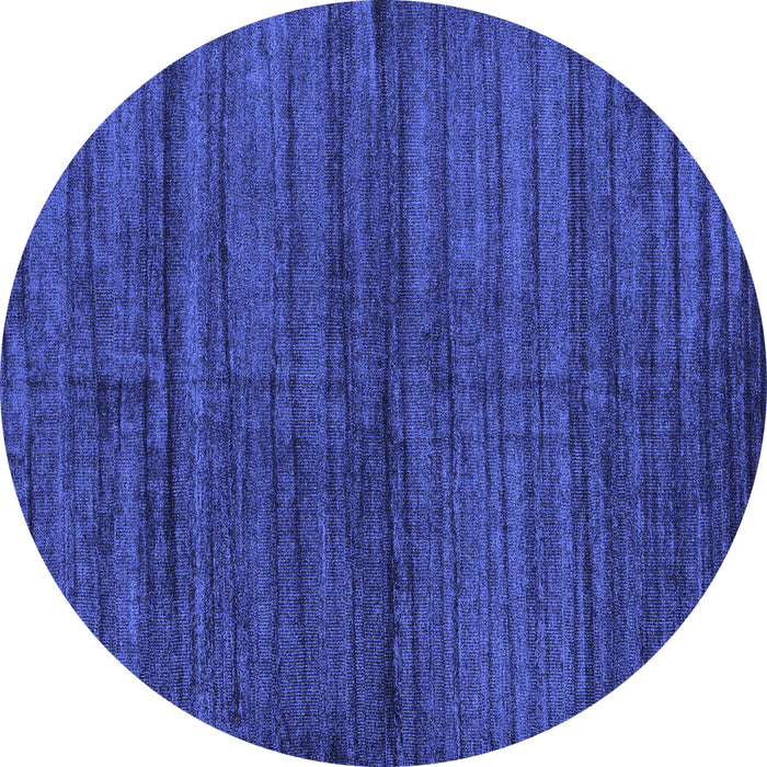 Round Abstract Blue Contemporary Rug, con1958blu