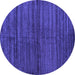 Round Abstract Purple Contemporary Rug, con1958pur