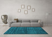 Machine Washable Abstract Turquoise Contemporary Area Rugs in a Living Room,, wshcon1958turq