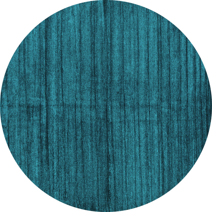 Round Abstract Turquoise Contemporary Rug, con1958turq