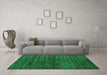 Machine Washable Abstract Green Contemporary Area Rugs in a Living Room,, wshcon1958grn