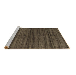 Sideview of Machine Washable Abstract Brown Contemporary Rug, wshcon1958brn