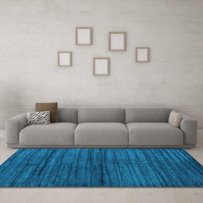 Machine Washable Abstract Light Blue Contemporary Rug in a Living Room, wshcon1958lblu
