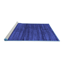 Sideview of Machine Washable Abstract Blue Contemporary Rug, wshcon1958blu
