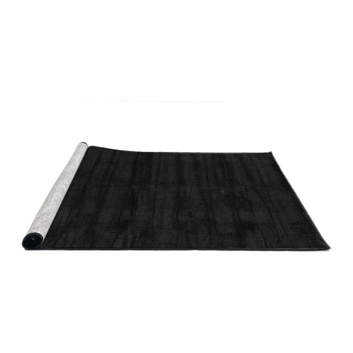 Serging Thickness of Machine Washable Contemporary Charcoal Black Rug, wshcon1959
