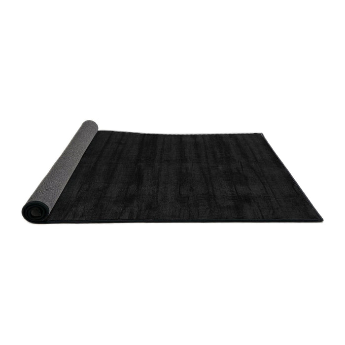 Thickness of Contemporary Charcoal Black Modern Rug, con1959