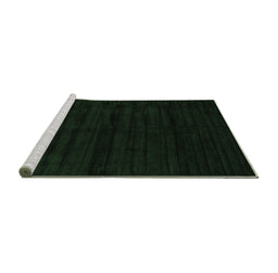 Sideview of Machine Washable Abstract Emerald Green Contemporary Area Rugs, wshcon1959emgrn