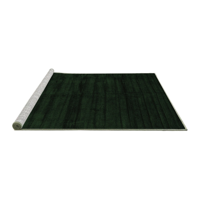 Sideview of Machine Washable Abstract Emerald Green Contemporary Area Rugs, wshcon1959emgrn