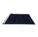 Sideview of Machine Washable Abstract Blue Contemporary Rug, wshcon1959blu