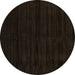 Round Abstract Brown Contemporary Rug, con1959brn