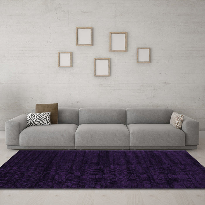 Machine Washable Abstract Purple Contemporary Area Rugs in a Living Room, wshcon1959pur