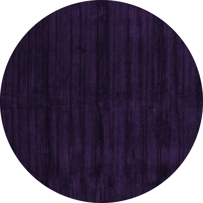 Round Abstract Purple Contemporary Rug, con1959pur
