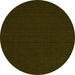 Round Abstract Yellow Contemporary Rug, con195yw