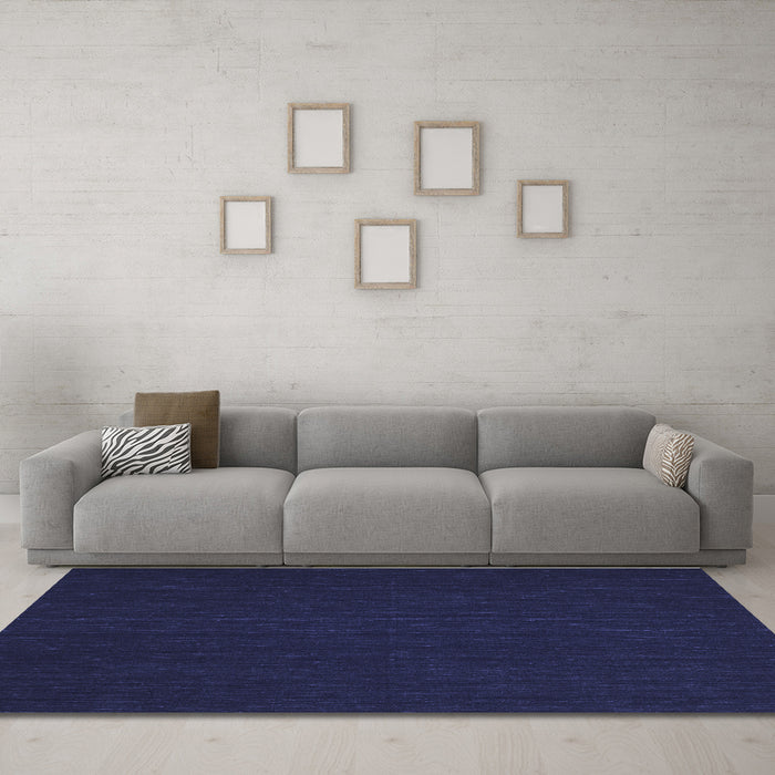 Machine Washable Abstract Blue Contemporary Rug in a Living Room, wshcon195blu