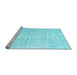 Sideview of Machine Washable Solid Light Blue Modern Rug, wshcon1960lblu