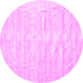 Round Solid Pink Modern Rug, con1960pnk