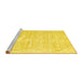 Sideview of Machine Washable Solid Yellow Modern Rug, wshcon1960yw