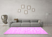 Machine Washable Solid Pink Modern Rug in a Living Room, wshcon1960pnk