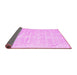 Sideview of Solid Pink Modern Rug, con1960pnk