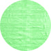 Round Solid Emerald Green Modern Rug, con1960emgrn