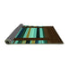 Sideview of Abstract Turquoise Contemporary Rug, con1961turq