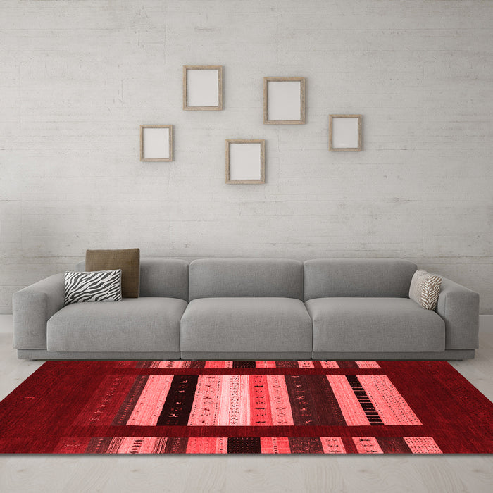 Contemporary Red Washable Rugs