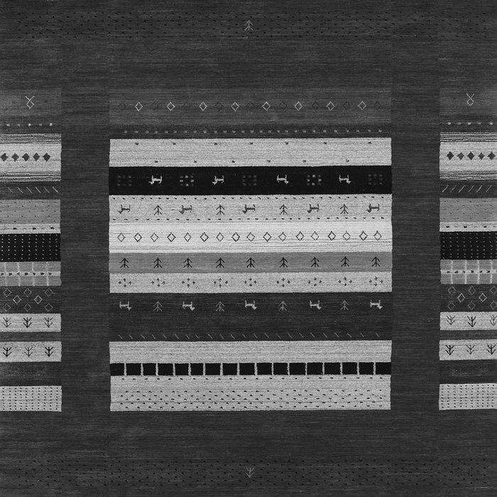 Serging Thickness of Abstract Gray Contemporary Rug, con1961gry