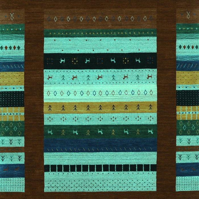 Abstract Turquoise Contemporary Rug, con1961turq