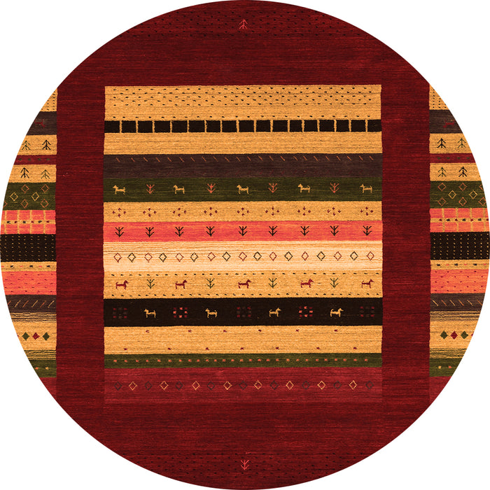 Square Abstract Orange Contemporary Rug, con1961org