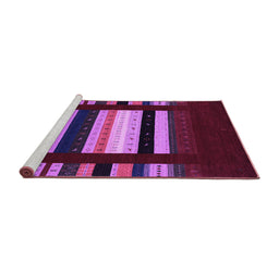 Sideview of Machine Washable Abstract Purple Contemporary Area Rugs, wshcon1961pur