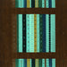 Square Abstract Turquoise Contemporary Rug, con1961turq