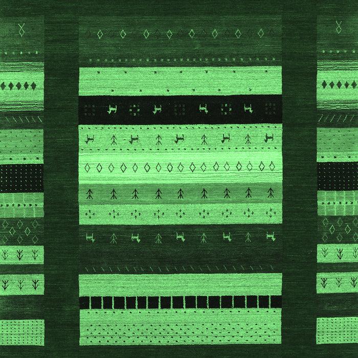 Machine Washable Abstract Emerald Green Contemporary Area Rugs, wshcon1961emgrn