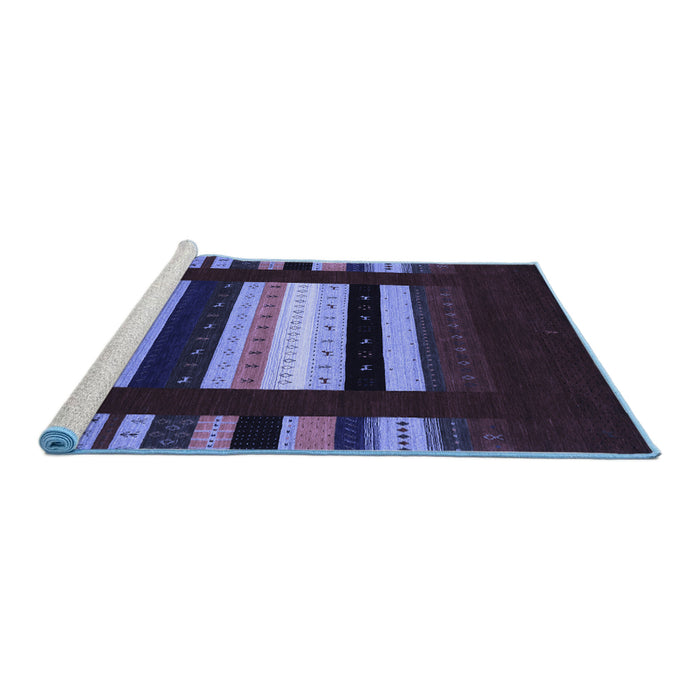 Sideview of Machine Washable Abstract Blue Contemporary Rug, wshcon1961blu