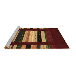Sideview of Machine Washable Abstract Brown Contemporary Rug, wshcon1961brn
