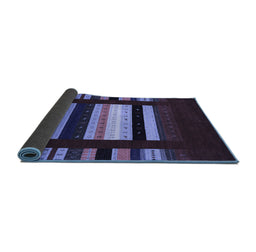 Sideview of Abstract Blue Contemporary Rug, con1961blu