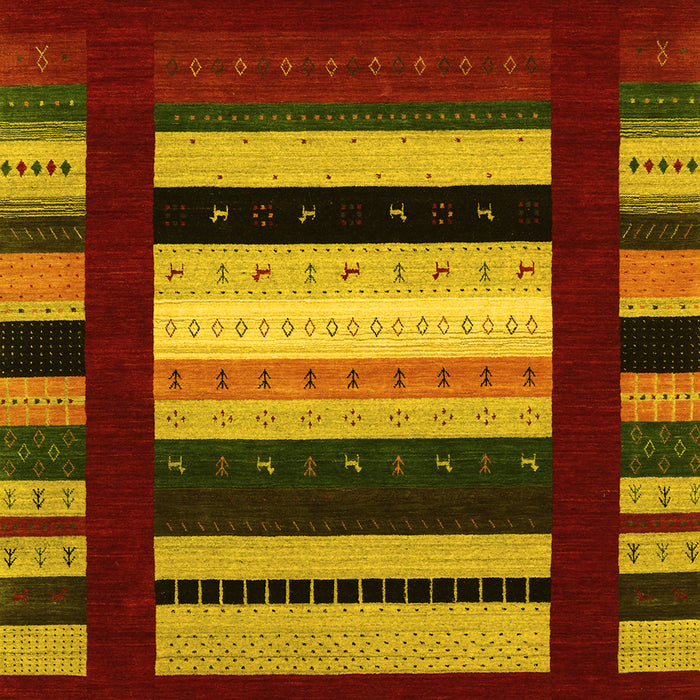 Abstract Yellow Contemporary Rug, con1961yw