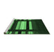 Sideview of Machine Washable Abstract Emerald Green Contemporary Area Rugs, wshcon1961emgrn