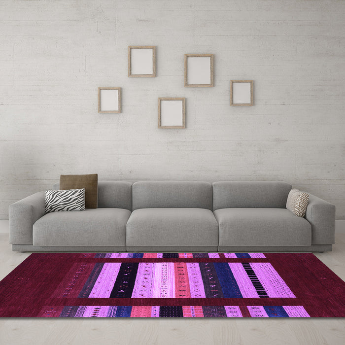 Machine Washable Abstract Purple Contemporary Area Rugs in a Living Room, wshcon1961pur