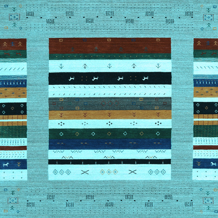 Square Abstract Light Blue Contemporary Rug, con1962lblu